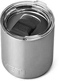YETI Rambler Lowball, Vacuum Insulated Stainless Steel Stackable Lowball with MagSlider Lid, Stainless Steel, 10 oz (296 ml)