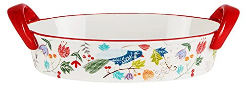 Fuente de Horno Cerámica Gratin Planchas for Hornear, Platos de gratinado PANNERA Oval PANTENERA DE Porcelain DE Cocina DE PORCELANDA MABILLA/PABINAJE, 10,5 Pulgadas, Plato de cazuela for Cena y Ban