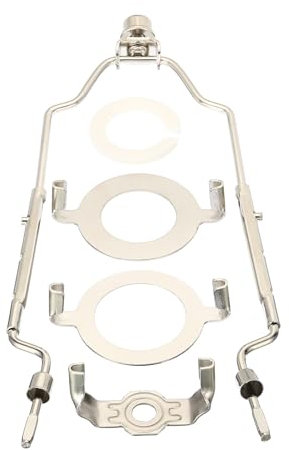 PATIKIL 8 9 10 11 Lampada Arpa Kit con Finestra, Regolabile Lampada Paralume Staffa Supporto con 3/8 IP E14 E26 E27 Light Base per Tavolo Da terra Lampada, Argento