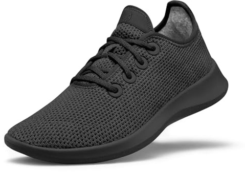 Allbirds Men’s Tree Runner, Everyday Sneakers, Machine Washable Shoe Made with Natural Materials, Jet Black (Black Sole), 13
