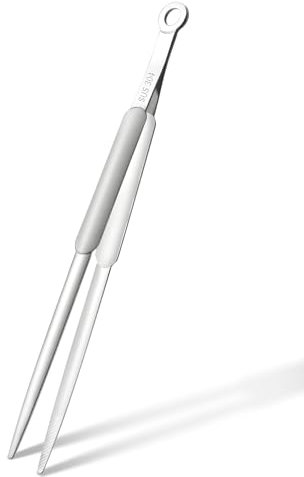 304 clip per alimenti in acciaio inox, lunghezza 31 cm, pinzetta da cucina in acciaio inox, antiscivolo, per contenere alimenti, utilizzato per barbecue, cucinare, cuocere e servire
