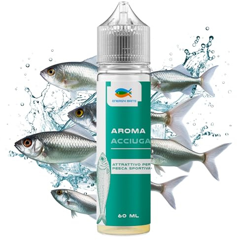 ENERGY BAITS | Aroma Acciuga per Pesca Sportiva | Attrattivo Liquido da Usare su Pasture, Esche Artificiali e Boiles (utilizzo a Freddo - No Cottura) - Adatto per la Pesca di Lago e Mare (60ml)