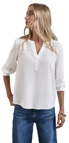 Street One Blusa para Mujer en Color Liso, Blanco Crudo, 40
