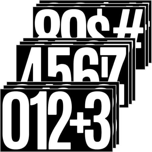 6 Inch Large Size Number Stickers, 45 Pcs Waterproof Vinyl Numbers Stickers for Mailbox, Car, Window, Door, House, Glass, Sign (9 Sheets, White)