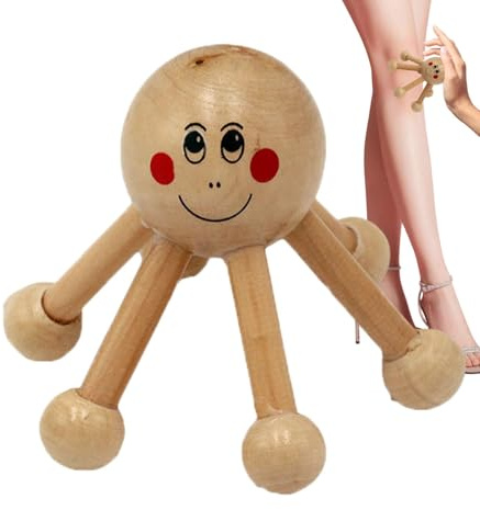 Masajeador de cuero cabelludo – Herramienta de masaje corporal en forma de araña de seis patas – Masajeador portátil de cintura y piernas, herramienta de relajación manual del cuero cabelludo para