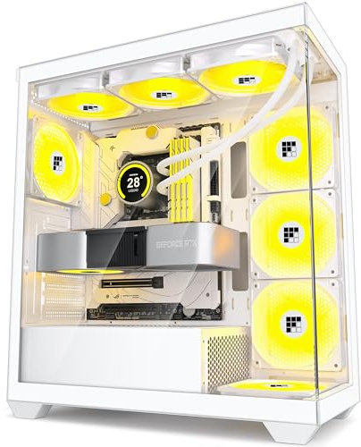 FOIFKIN F3 PC Case - Pre-Installed 3 PWM ARGB Fan, ATX Mid-Tower Gaming PC Case,with Type-C (White, F3)