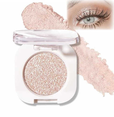 Monochrome Glitter Eyeshadow,Single Shimmer Fine Powder Palette Eyeshadow Make Up,Pressed Fine Powder Shiny Shadow High Pigment Long-lasting Single Black Eye Shadows For Women Makeup Day & Night (#11)