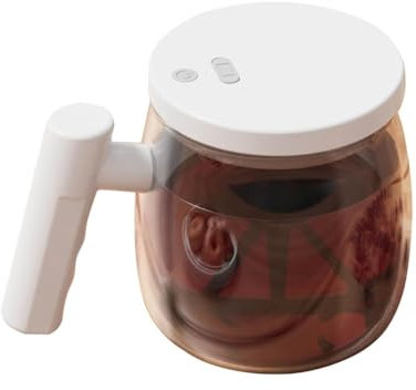 Quystetes Tazza da caffè in vetro auto-mescolante, tazza da caffè da viaggio 400 ml, ricarica USB, tazza per miscelare caffè, latte