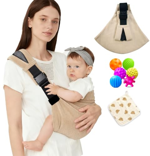 Babytragetuch, verstellbare Babytrage, verstellbare Tragetasche, einfache Kleinkindtrage, bequeme Babytrage, Babytrage, Wickeltuch für Neugeborene bis zu 3-36 Monate (Weiß)