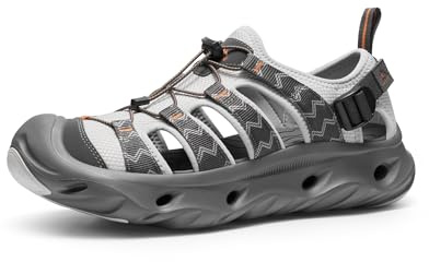 NORTIV 8 Water Shoes Hiking Sandals for Men,Size M11/L11.5,Grey