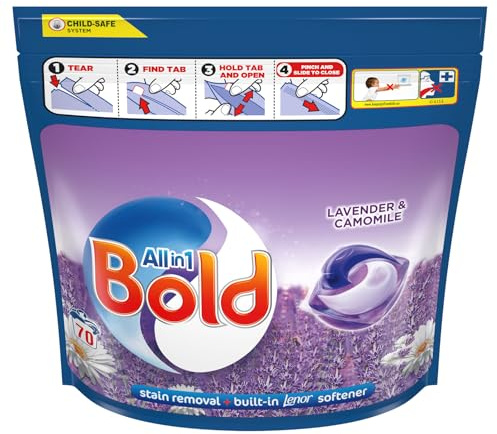 Bold Lavender and Camomile PODS® Washing Liquid Laundry Detergent Capsules 85 Washes, 85ct, Outdoor Freshness that Lasts and Lasts, with Built-in Lenor Softener