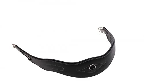 qhp Sangle de selle cuir Coutures anatomique Luxe Anneau en D
