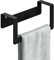 WEISSENSTEIN Porte Serviette Mural Adhésif en INOX Noir - 20 cm - Séchoir Serviettes sans Perçage Ni Trou