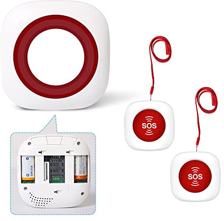 GSM Smart Wireless Pager Pulsante di chiamata Allarme SOS Sistema di emergenza Chiamata infermiera Segnale acustico Home Alert Security (1 ricevitore + 2 SOS trasmettitore)