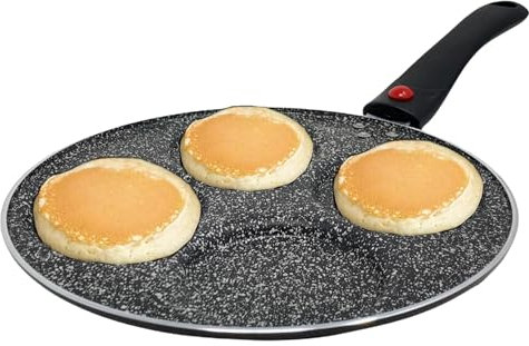 NAMAI - Padella Per Pancake, Diametro 23 CM, Antiaderente, Adatto Alla Lavastoviglie, Alluminio Pressofuso, Manico Removibile, No Induzione, Made In Italy