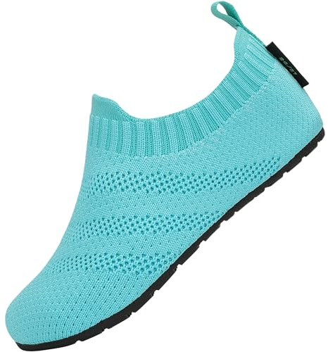 SAGUARO Zapatillas de Estar por Casa Niños Zapatos Antideslizantes de Punto Ligeras Unisex Kids Pantuflas, Zapatos Cielo Azul 26/27