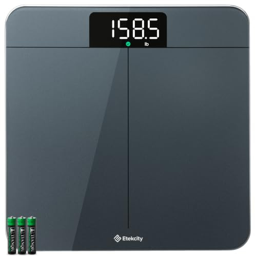 Etekcity Scale for Body Weight, Digital Bathroom Scale for People, Accurate to 0.02kg/0.05lb & Large LED Display, Weight Verification, Tempered Glass, 400 lbs