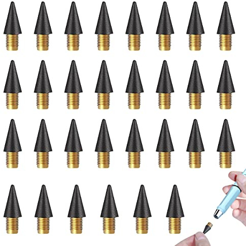 FainFun Mine de Crayon Éternel, 30 Pièces Eternelle Sans Encre, Recharges de Crayon Infini Facile à Effacer, Stylo Mine Eternel Sans Encre, Crayons D'écriture Illimités