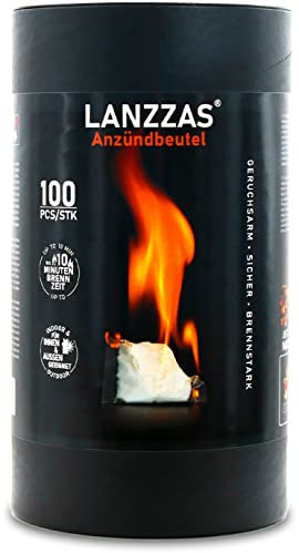 LANZZAS® 600 stycken tändpåsar av paraffin. Tänd effektivt din eldstad eller grill utan rökutveckling eller luktstörningar.