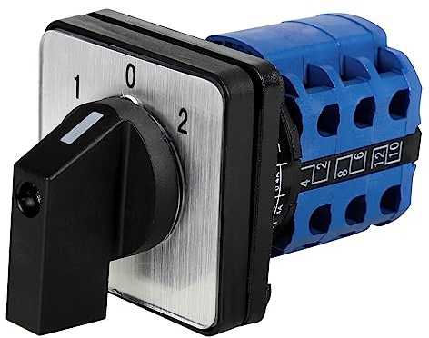 Jadeshay Rotationsbrytare, 20A universell växelströmbrytare för kamväljare, LW26-20/3 690V 3 Positioner 12 terminaler CE, ON-OFF-ON