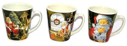Tazzone da latte set 3 Tazza con decorazioni natalizie babbo natale idea regalo cm 10 in ceramica