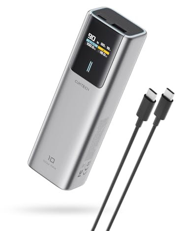 CUKTECH 10 Powerbank 10000mAh, Power Bank 100W mit Digitales Display, externer Handyakku für iPhone 15/14/13 Series, Samsung Galaxy S23/S22, iPad Air/Pro, Xiaomi, MacBook, Dell und mehr