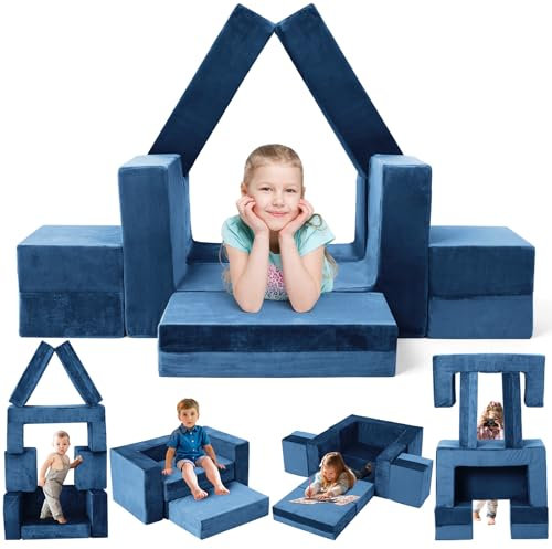 Gilire 2025 Neuestes Spielsofa | Spielsofa für Kinder | Kindersofa aus 7 Schaumstoff Bausteine, Flexibel Kombinierbare Kinder Couch Modulares Spielsofa zum Spielen, Kreativsein, Schlafen