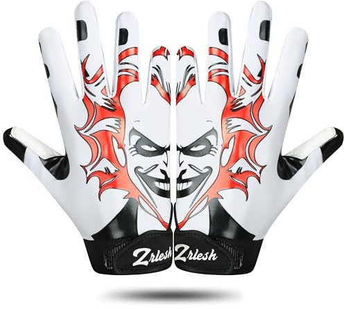 ZRLESH Guantes de fútbol, guantes de fútbol grandes para adultos y niños, guantes de fútbol Lineman con agarre de silicona de alta adherencia para un rendimiento superior y máxima comodidad,
