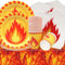 Doyomtoy Partygeschirr mit Flamme,61Pcs Feuer Partygeschirr Pappteller Pappbecher Papierhandtücher Tischtücher,Geeignet für Kinder Geburtstagsfeier Deko Feuer-Thema-Party-Geschirr-Dekoration (Feuer)