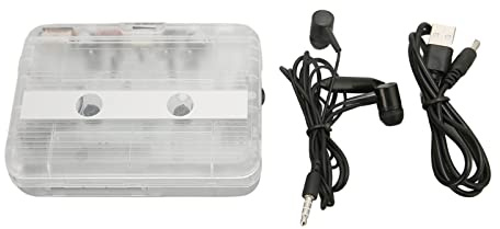 FLEXMAN Kassett till MP3-omvandlare, Bärbar kassettspelare Recorder-omvandlare med hörlurar, Multifunktion Auto Reverse Transparent Retro Bandspelare för bärbar dator