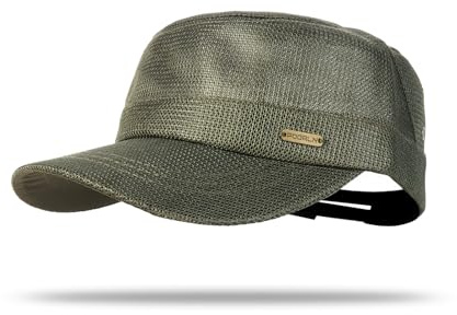 YAMEE Militär keps män sommar mesh andningsbar, armékeps män klassiskt mode, solhatt unisex solskydd för utomhussport, Armégrön, one size