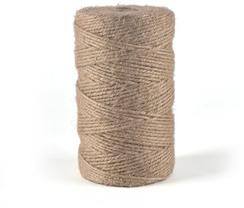 Lkw Ogechi 200 M Cuerda de Yute Natural, 2mm Cordel de Jardin, Cuerda de Cañamo Natural, Cordel de Yute para Jardinería, Envoltura de Regalos, Bricolaje y Decoración