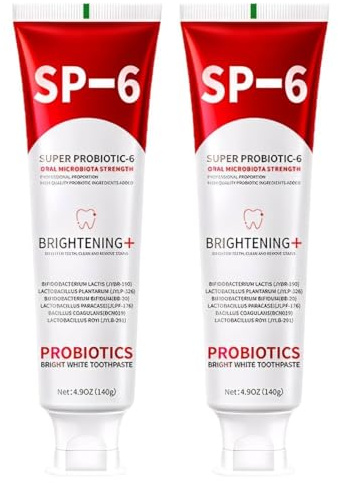 OIXYAZ Sp-6 pasta dental blanqueador,Contiene 6 tipos de probióticos,Blanqueamiento y cuidado de la salud de las encías,2pcs