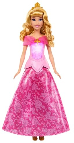 Mattel Princesses Disney Aurore et sa Robe Magique Poupée avec Robe Transformable et Corsage Lumineux, inspirée du Film la Belle au Bois Dormant, JLK24