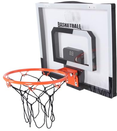 Fdit Aro de Baloncesto Plegable para Niños, Tablero Transparente Interactivo para el Hogar, Interior, Puntuación, Puerta Divertida, Habitación, Aro de Baloncesto para Niños, Plástico