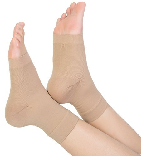 TOFLY Calzini per Fascite Plantare, Calzini a Compressione, 1 Paio, Medical Classe II 20 – 30 mmHg Compressione Maniche per Uomini e Donne, Supporto per Arco, Piedi e Caviglie, Allevia il, Beige XL