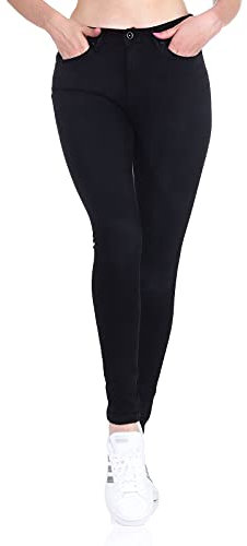 Damen ONLY High Waist Skinny Fit Jeans Lange Denim Stretch Hose ONLPAOLA Basic Röhrenjeans Cotton Pants, Farben:Schwarz, Größe:S / 32L