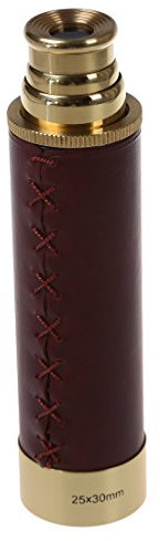 Bestlymood Taschenteleskop Messing 25x30 Fernglas Monokular Fernrohr Hand teleskop in Gold