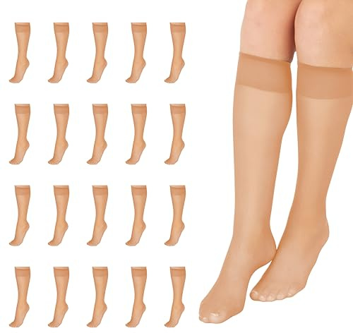 L'eggs Everyday Women's Knee-Highs, Sheer Toe, 100% Nylon, Nude, One Size (Pack of 20)