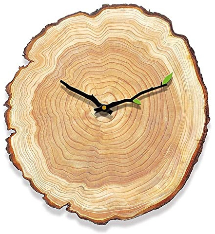 BTZHY Reloj de Pared,Relojes de Pared Nordic MDF Anillo Anual Reloj de Pared Sala de Estar Creativa Dormitorio Silencioso Sin tictac Reloj Colgante Gráficos de Pared Relojes Reloj de Granja