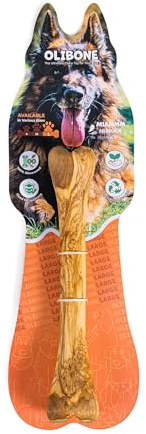Darido Olibone Großes Olivenholz Hundespielzeug - XXL Kauvergnügen, 25x4 cm, für große Hunde, Antibakteriell