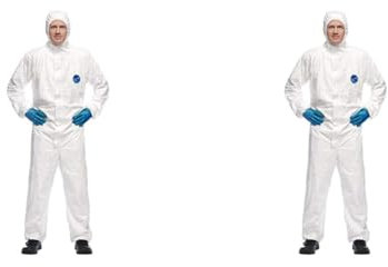 DuPont Tyvek 500 Xpert Chemikalienschutzkleidung mit Kapuze, KategorieII, Typ 5-B und 6-B Robust und Leicht Weiß Größe XXL (Packung mit 2)