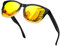 KANASTAL Gafas de Sol Amarillas Espejo Hombre y Mujer Polarizadas Cristal Amarillo Cuadradas Vintage Clásicas Protección UV400 - Marco Negras con Lentes Amarillo