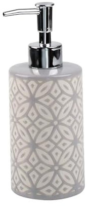 New Modern And Durable Geo Tile Grey Ceramic Soap Lotion Dispenser Kitchen Countertop Or Bathroom Decor - M18