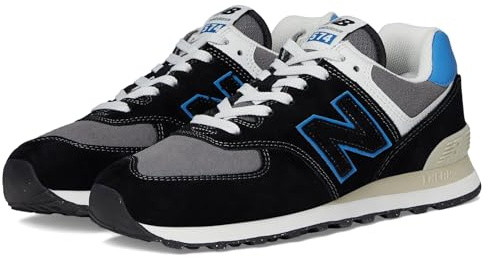 New Balance Unisex-Erwachsene 574 V2 Sneaker, Schwarz/Blauer Achat, 8.5 Wide Women/7 Men