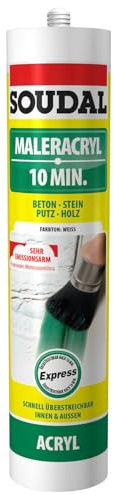 Soudal 280 ml Kartusche Maleracryl Wand, Decke und Fassade, Express 10 Minuten!