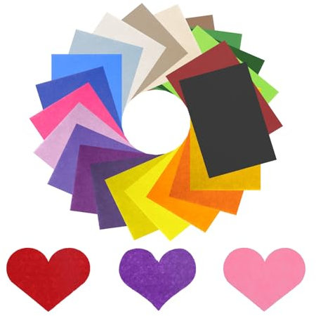 Altaroo 22 Stück filzstoff 22 Farben, Bastelfilz 1mm, Filz zum Basteln, Filz Basteln 20 * 30cm für DIY Puppen, Ornamente, Grußkarten, Lesezeichen