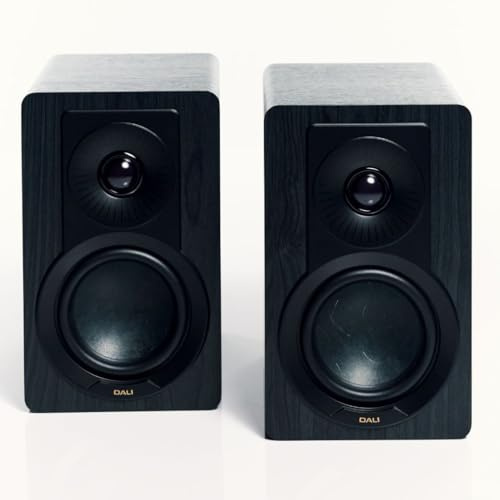 DALI KUPID Premium Compact Passive HiFi Bookshelf Speakers, 2-Way Design with 4.5 in. Woofer and 1 in. Tweeter, Includes Wall Mount (Pair) – Black Ash
