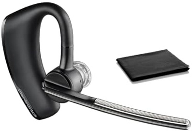 Plantronics Voyager Legend (Poly) Bluetooth Headset + Integrated Charge Cable, Mono in-Ear Earhook, Noise-Canceling Boom Mic, Siri/Google, 7h Talk (21h w/Case), SoundGuard, 10m Range, Includes Cloth