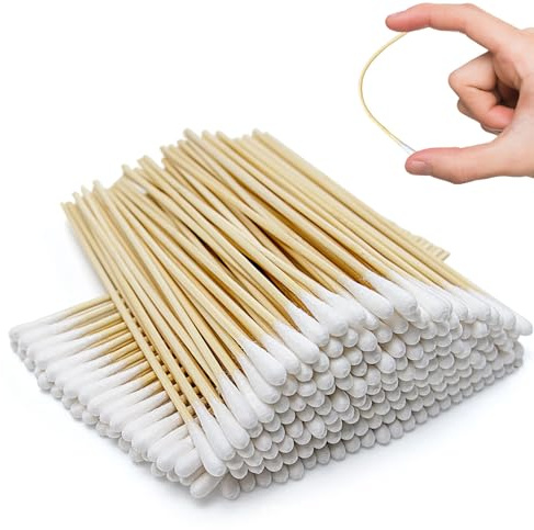 Bastoncini di Cotone Lunghi 15 cm, Set da 300 Bastoncini di Legno per Orecchie, Confezionati in 3 Pacchi, Materiale di Alta Qualità, Adatti per Igiene, Bellezza e Pulizia Dispositivi